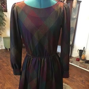 1970’s Handmade Polyester, Long Sleeved Dress